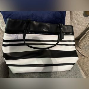 Black and white coach purse